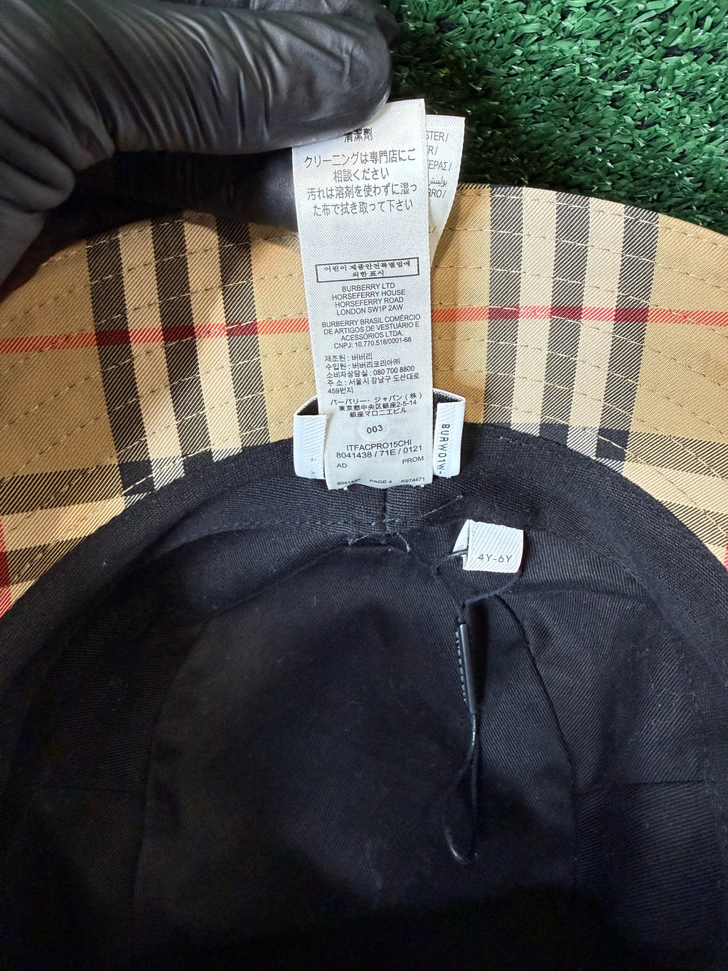 Burberry kids vintage check cotton bucket hat