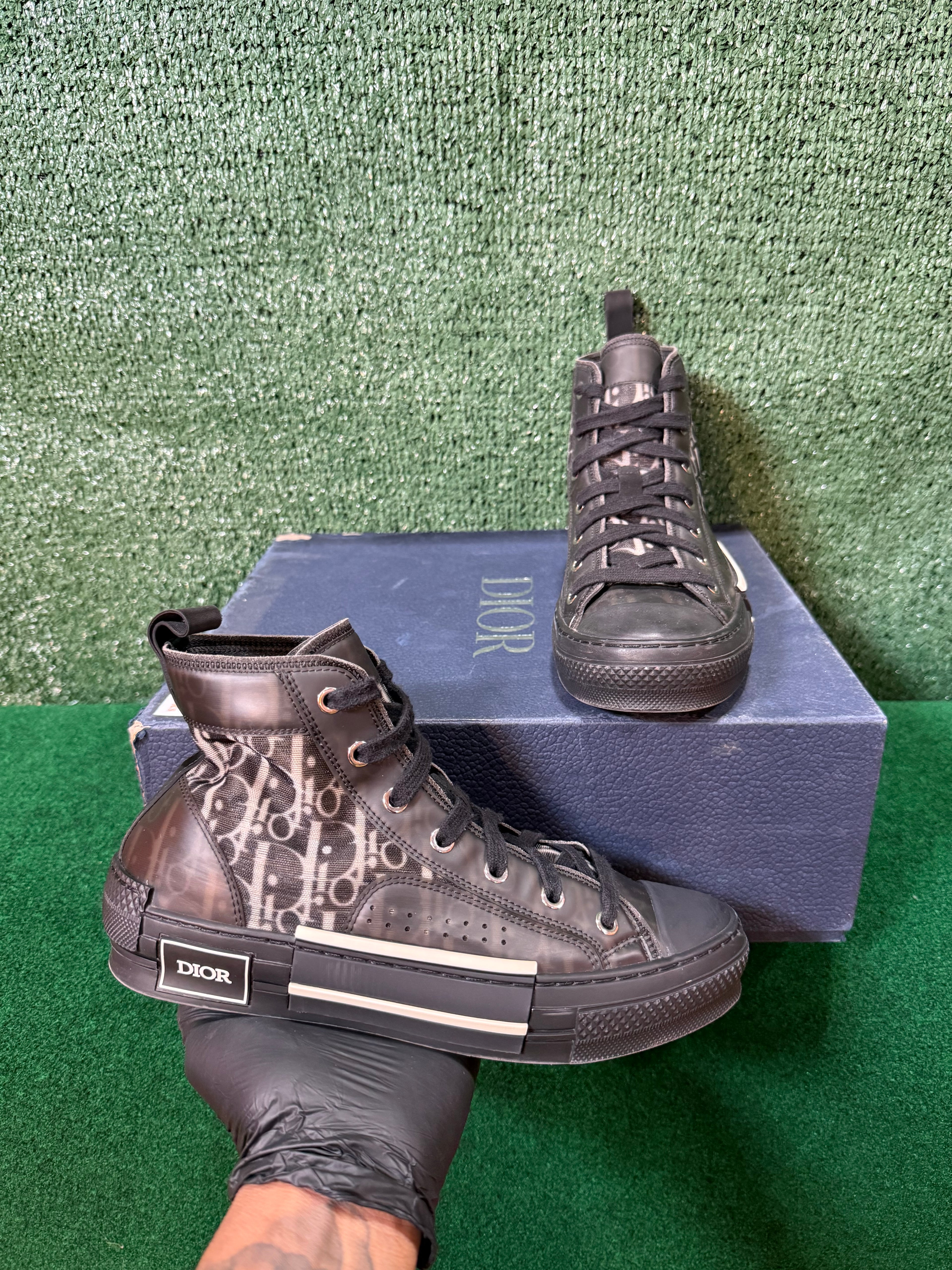 Dior B23 High Top Canvas Oblique Black