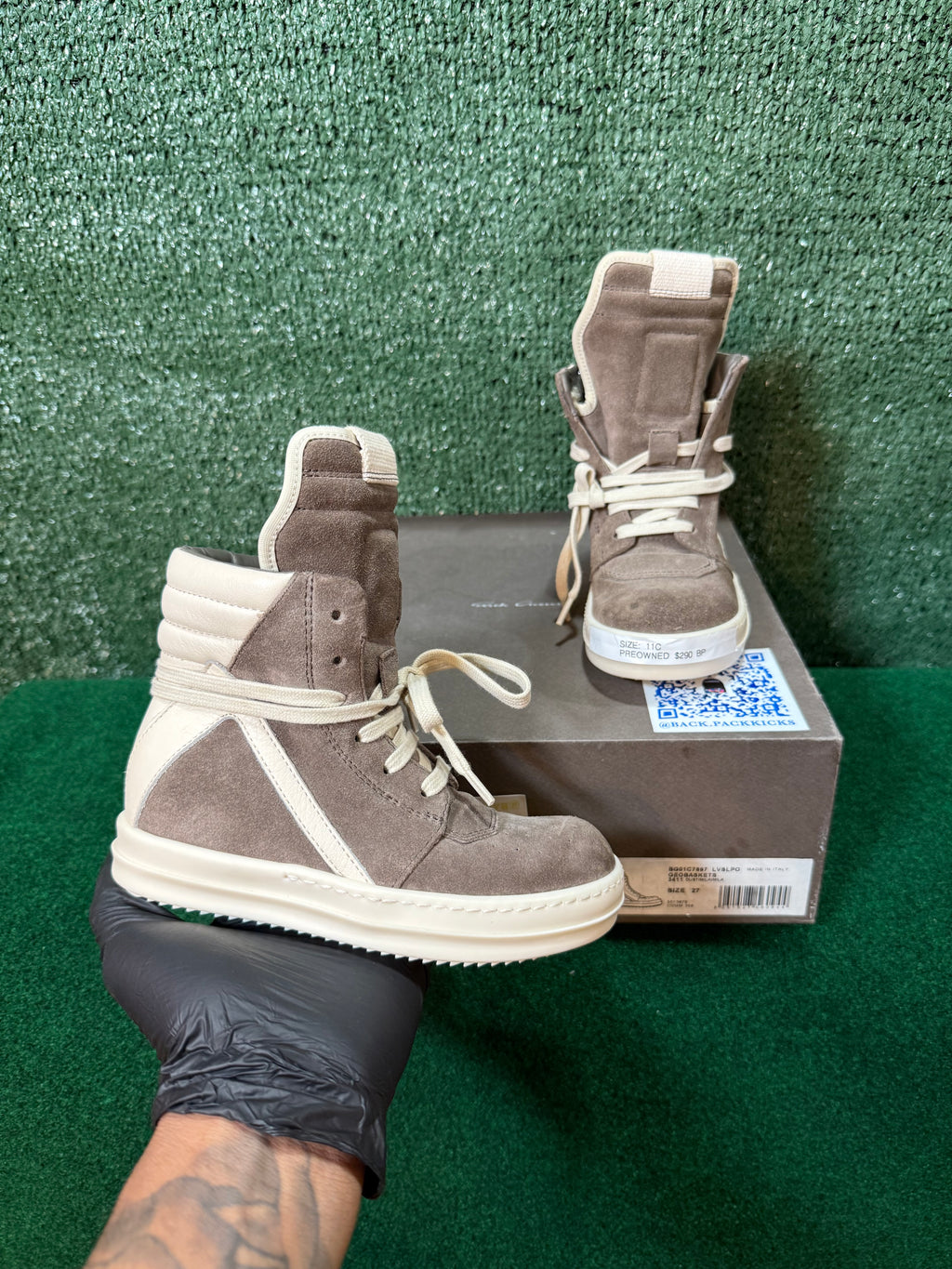 RICK OWENS Gray Temple Geobasket