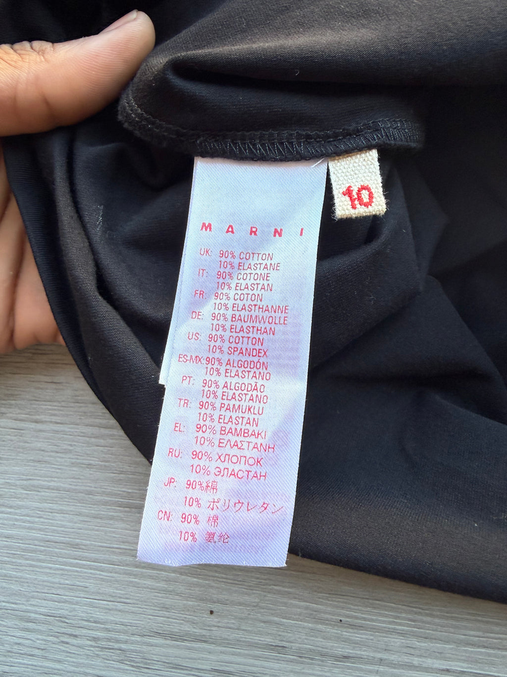 Marni kids black t-shirt with bold white logo