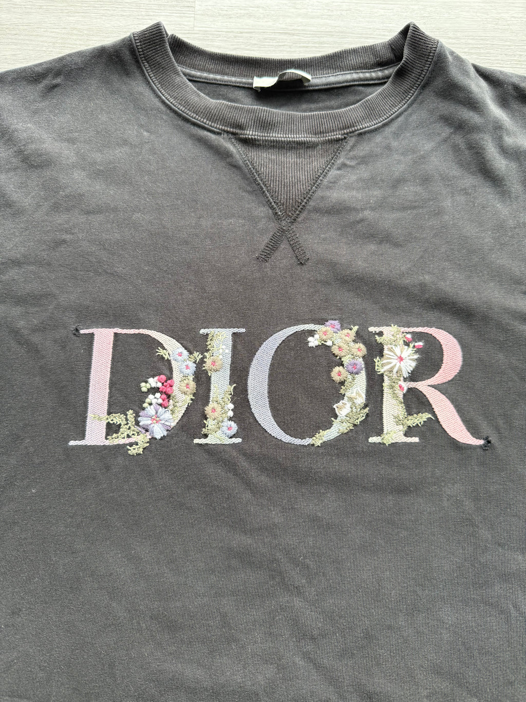 Dior Flowers Embroidered T-shirt