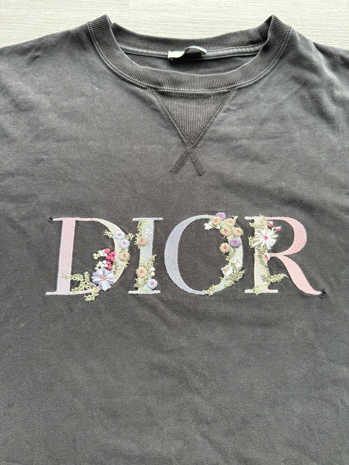 Dior Flowers Embroidered T-shirt