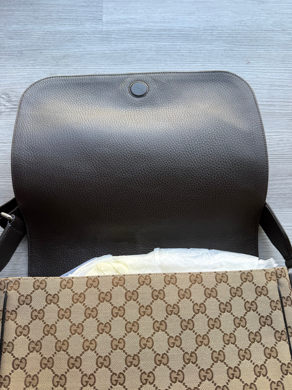 Gucci gg canvas messenger bag ‘tan’
