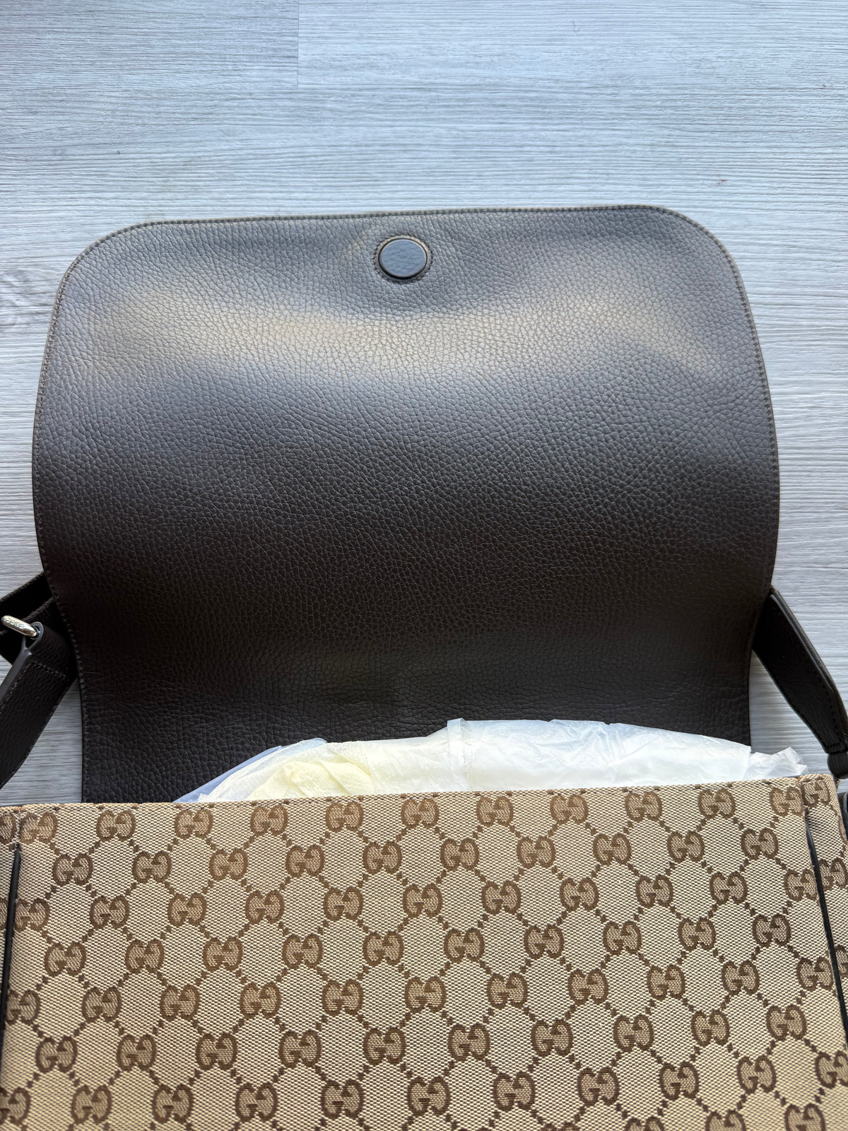 Gucci gg canvas messenger bag ‘tan’