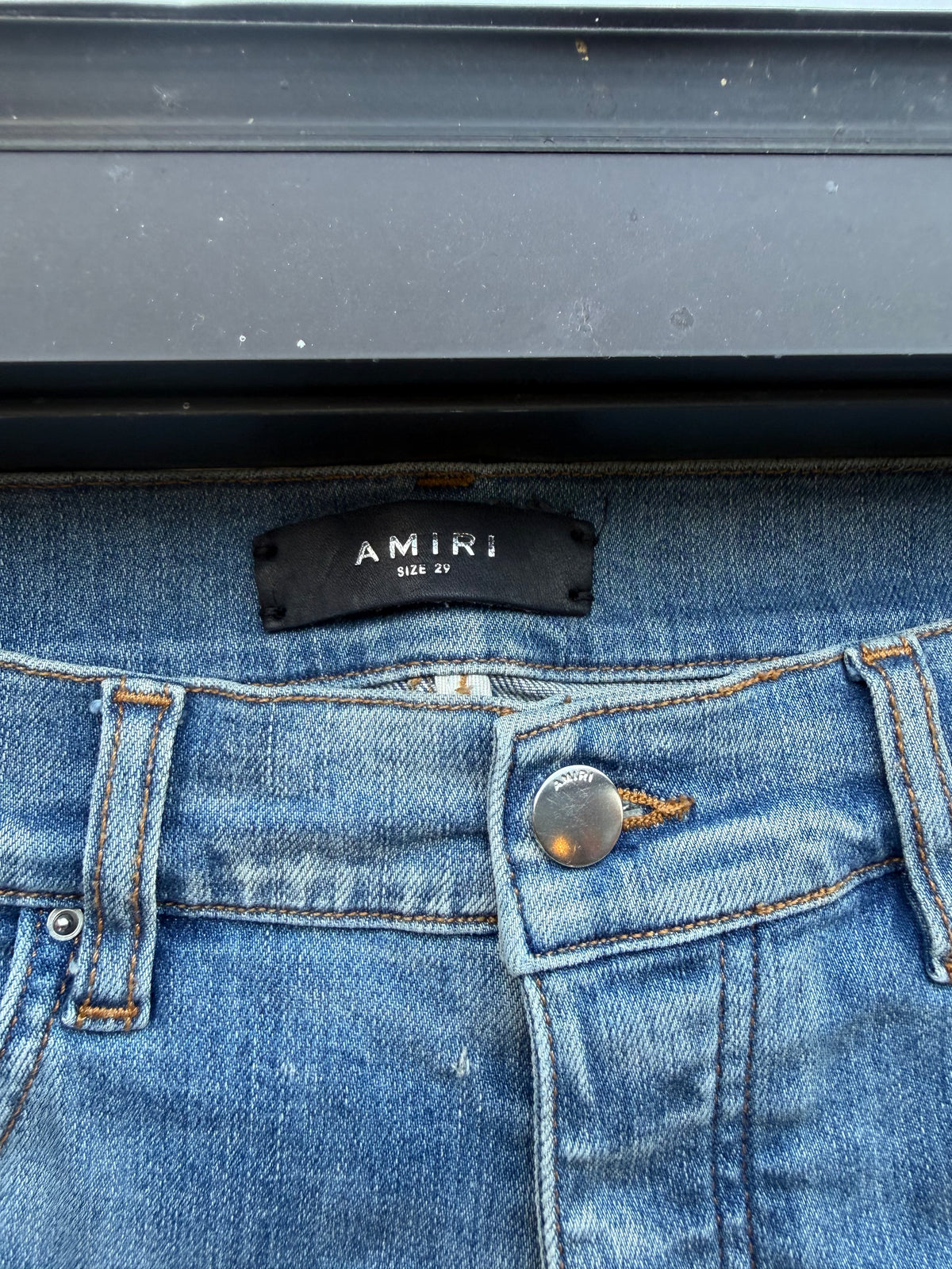Amiri denim jeans/ Amiri embroidered