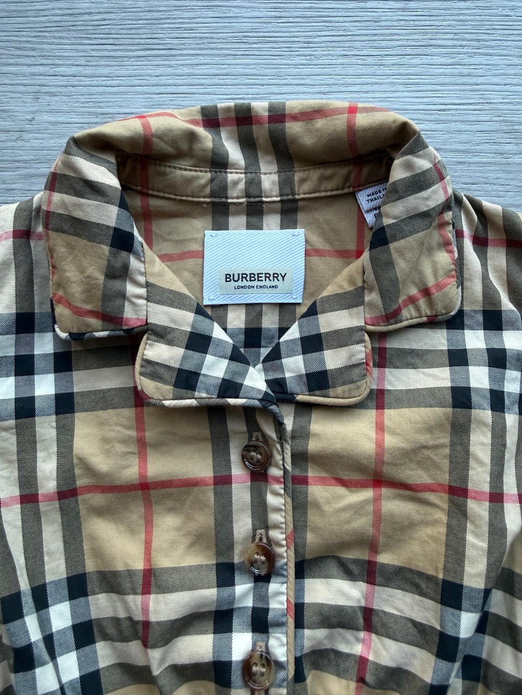 Burberry plaid infant jump suit