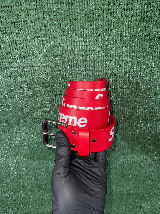 Supreme Repeat Leather Belt Preowned