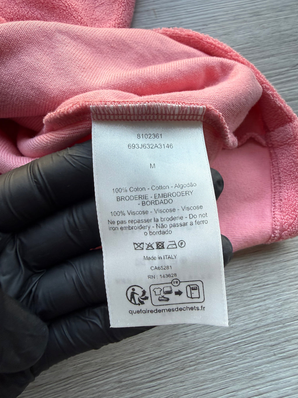 Dior towel t-shirt/cotton terry pink fit