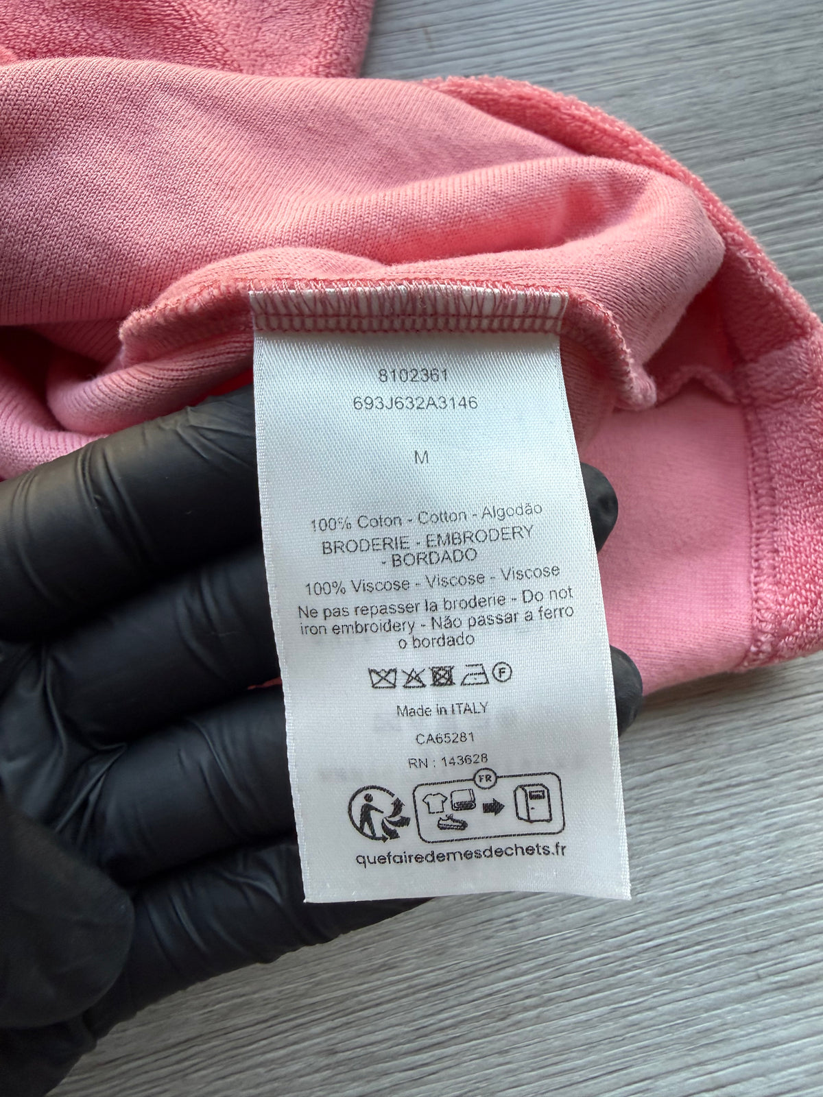 Dior towel t-shirt/cotton terry pink fit