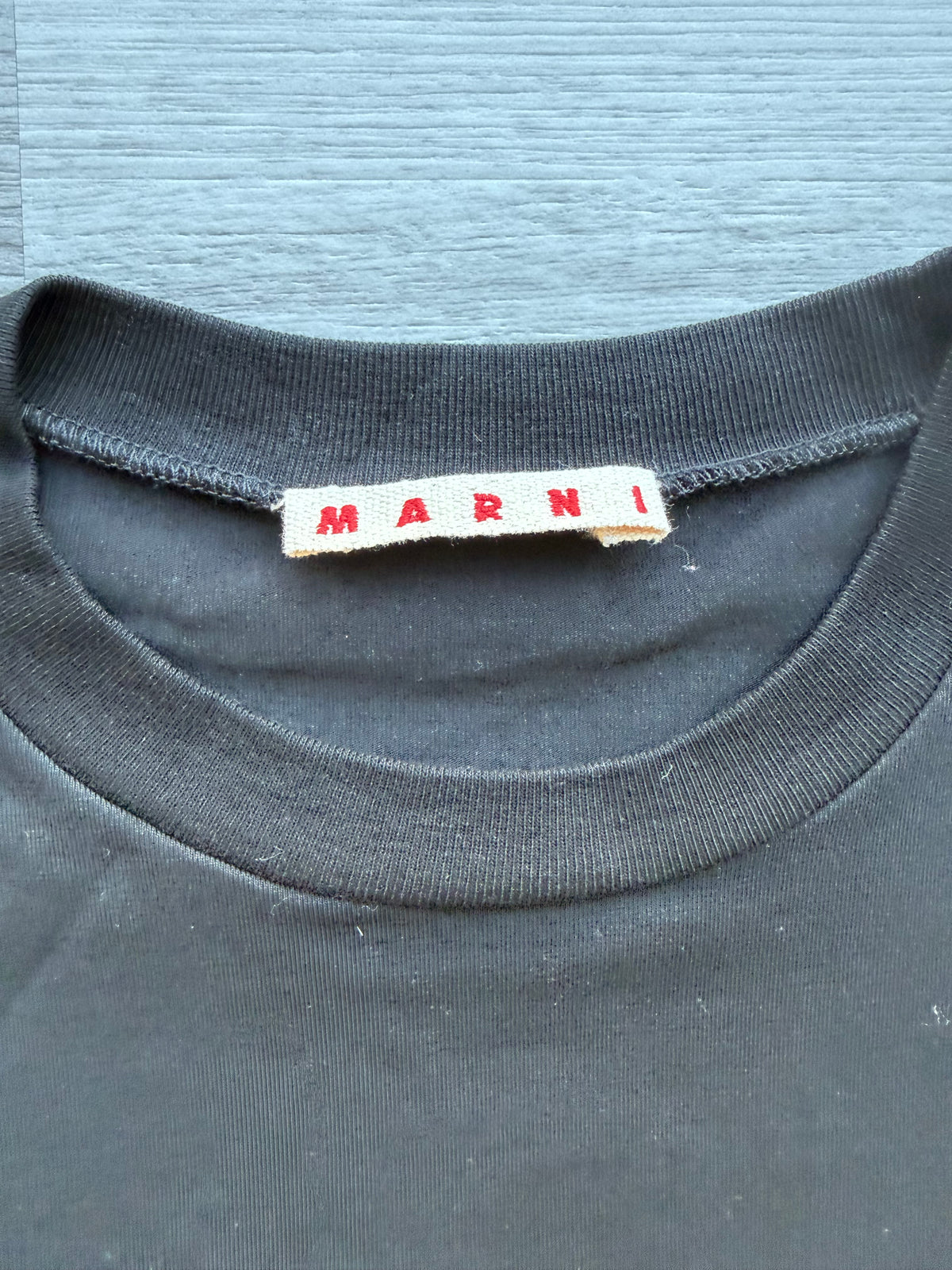 Marni kids black t-shirt with bold white logo