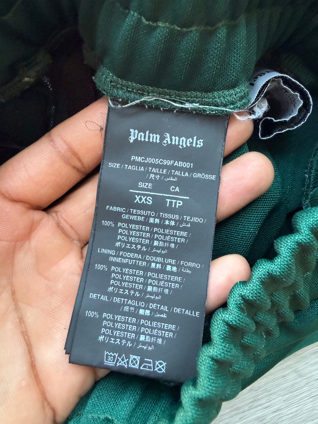 Palm angels classic track pants ‘forest green’