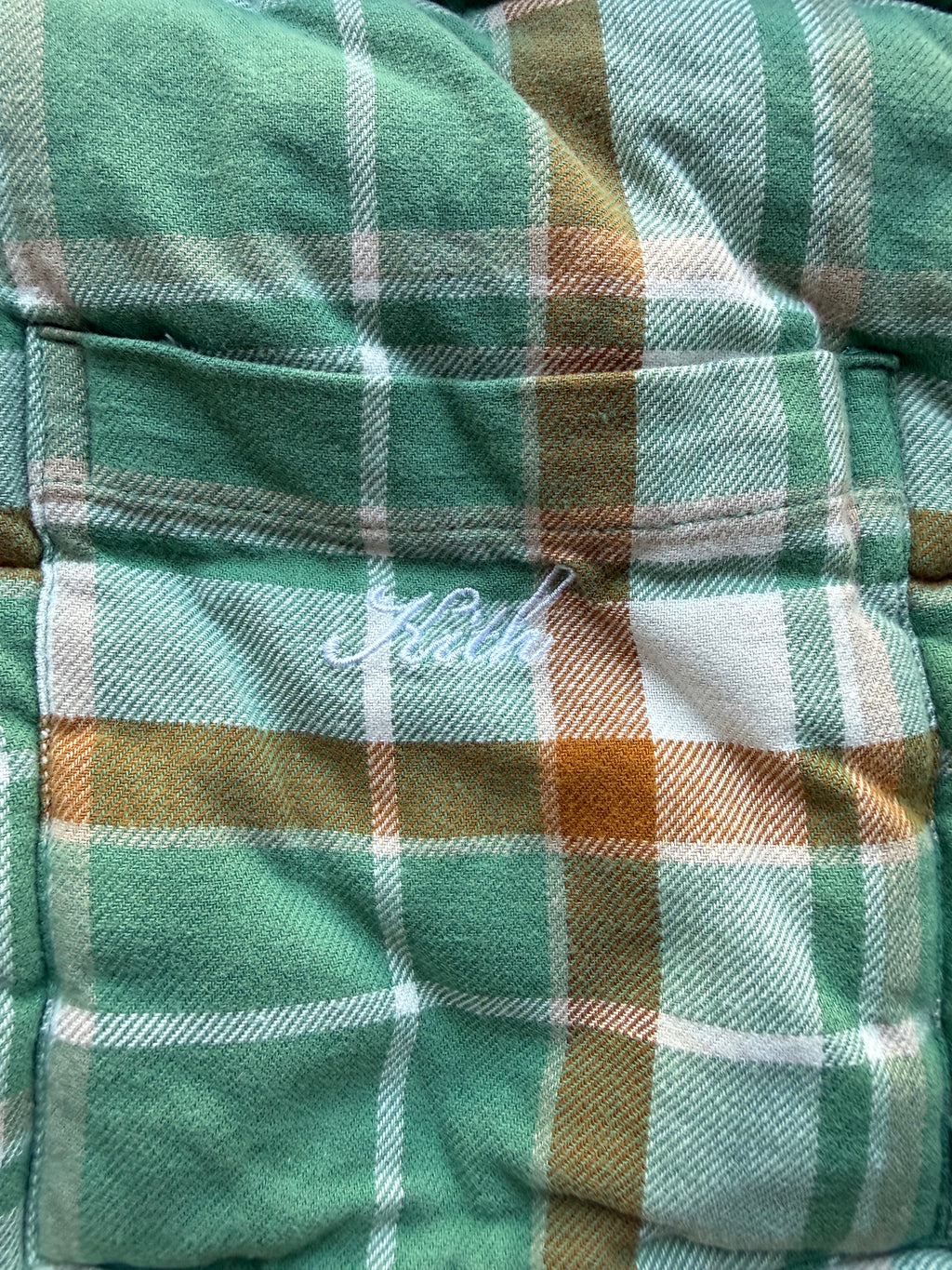 Other sterling quilted puffer coat plaid print
