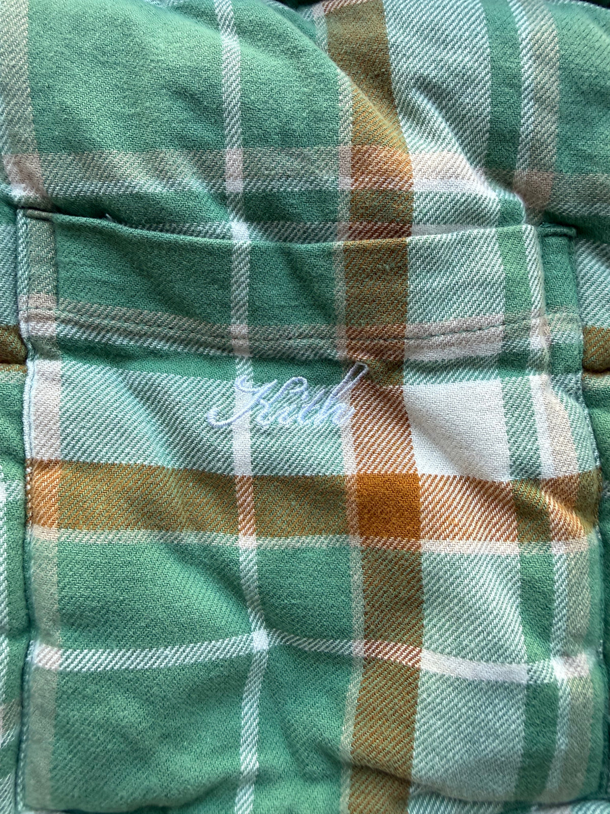Other sterling quilted puffer coat plaid print