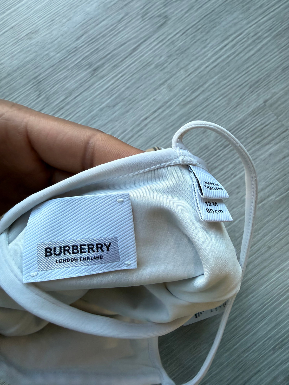 Burberry kids infant icon stripe one-piece swimsuit