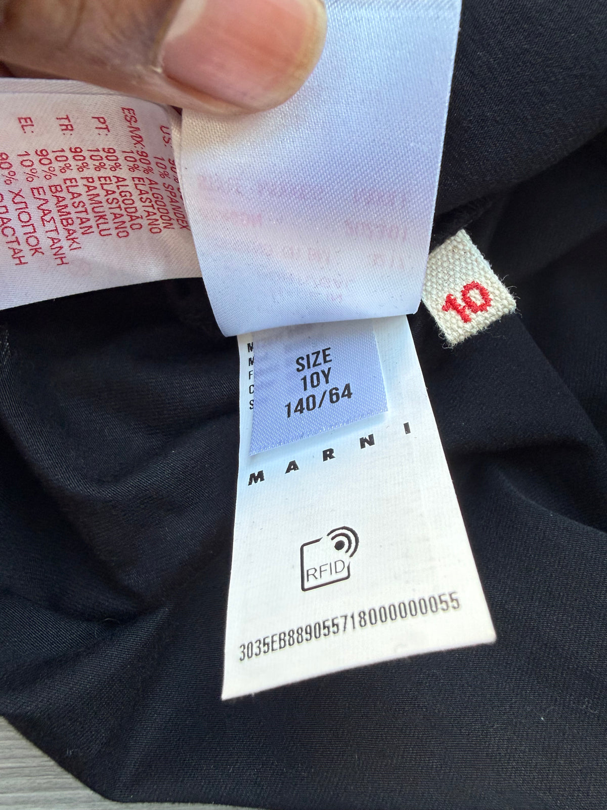 Marni kids black t-shirt with bold white logo