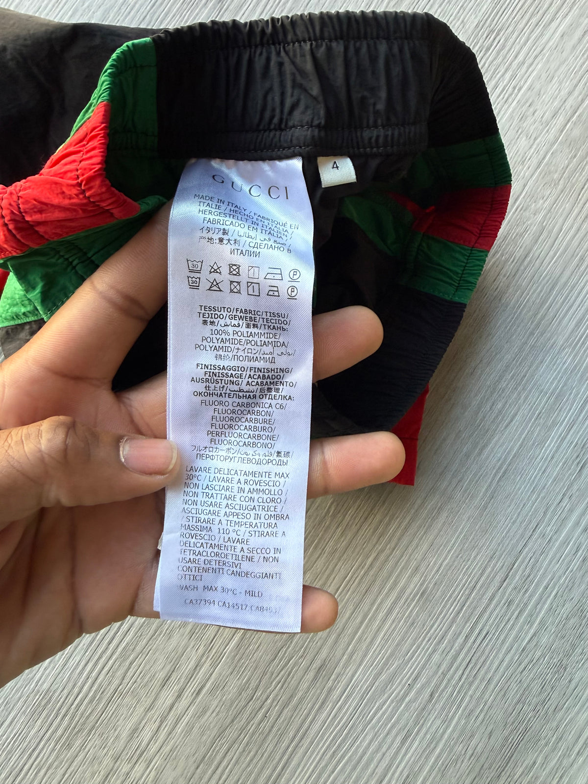 Gucci red green stripes kid shorts