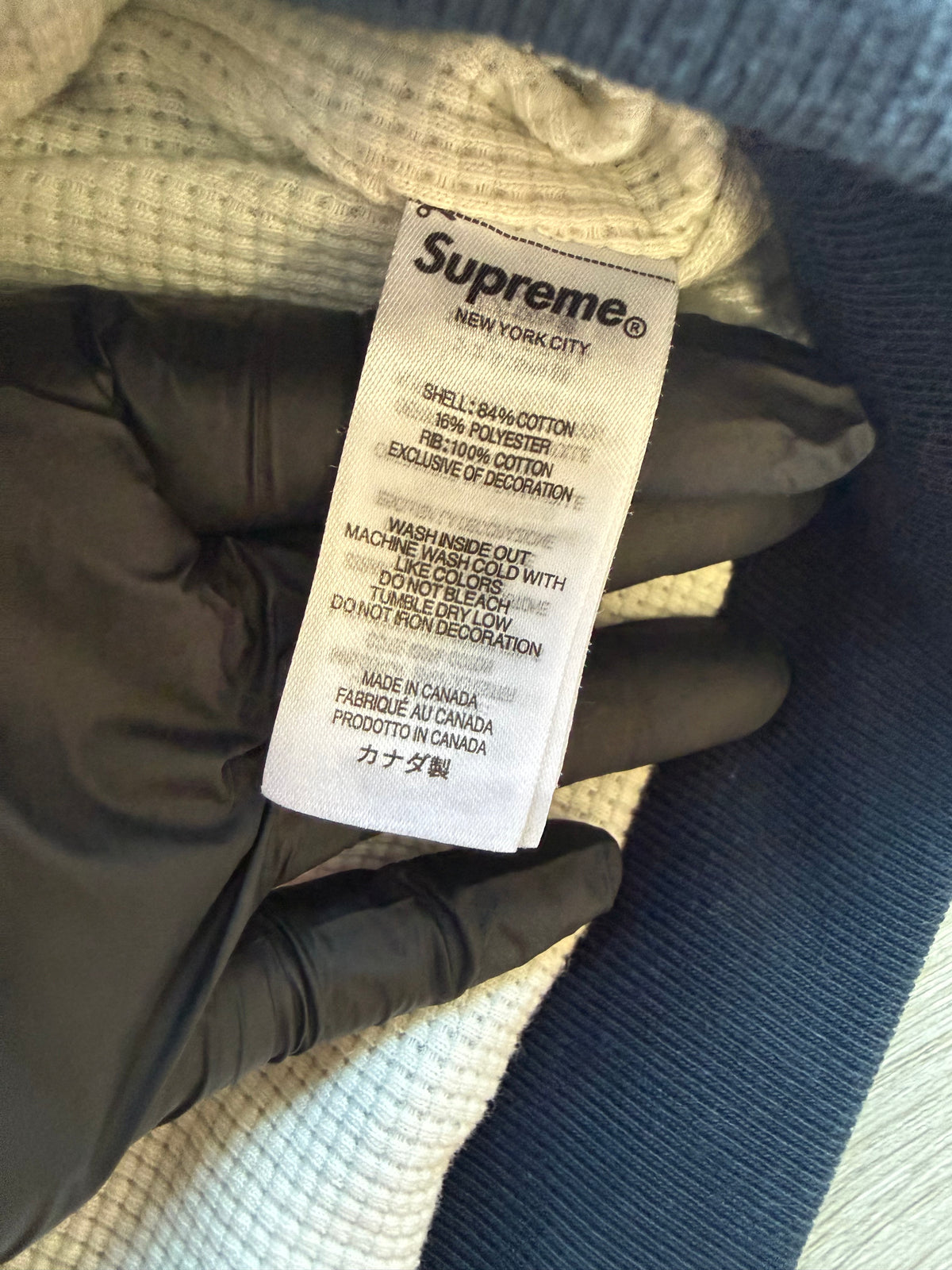 Supreme arc thermal zip-up hooded sweatshirt