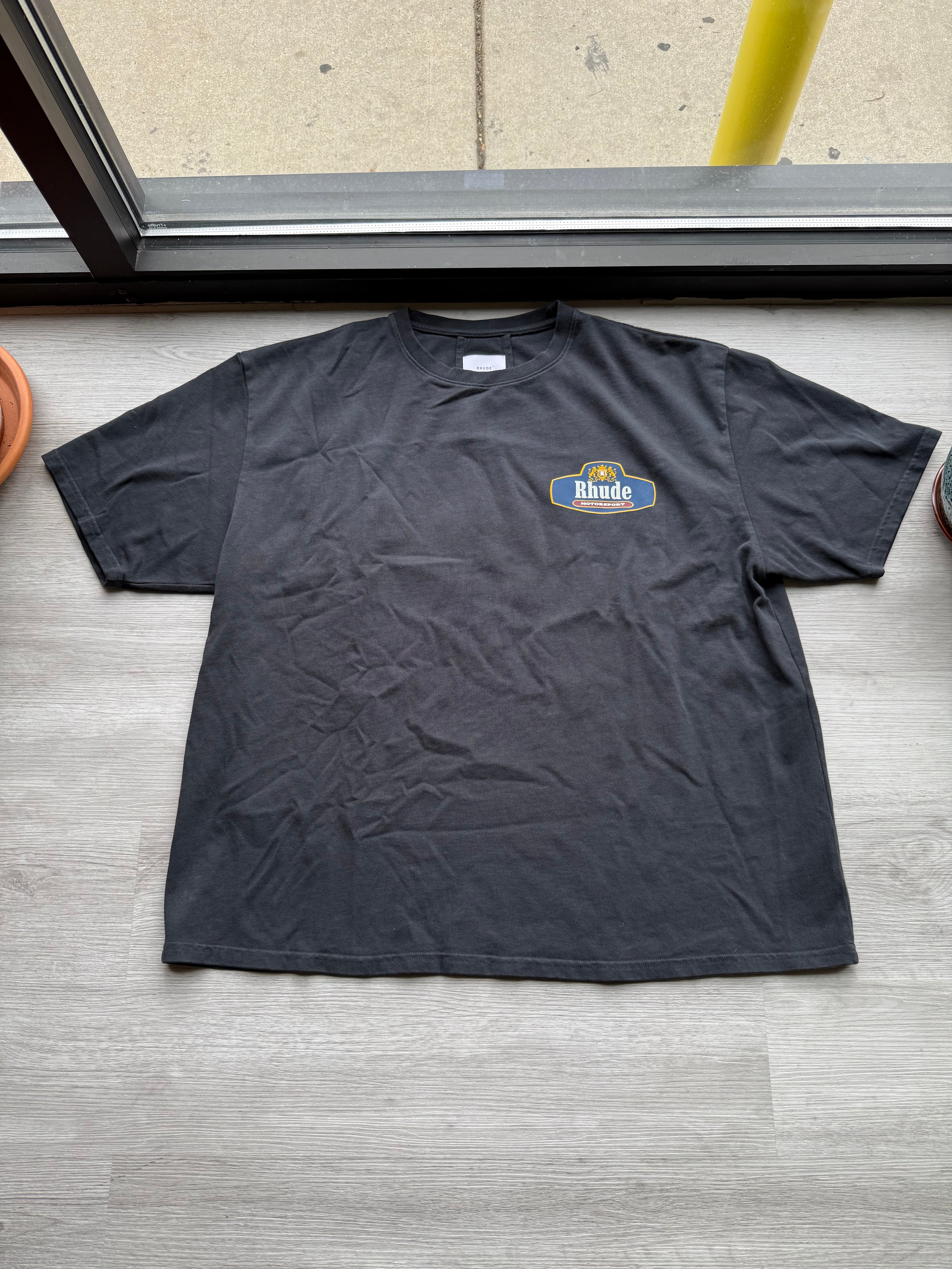 Rhude Racing Crest Tee Vintage Black/Navy’