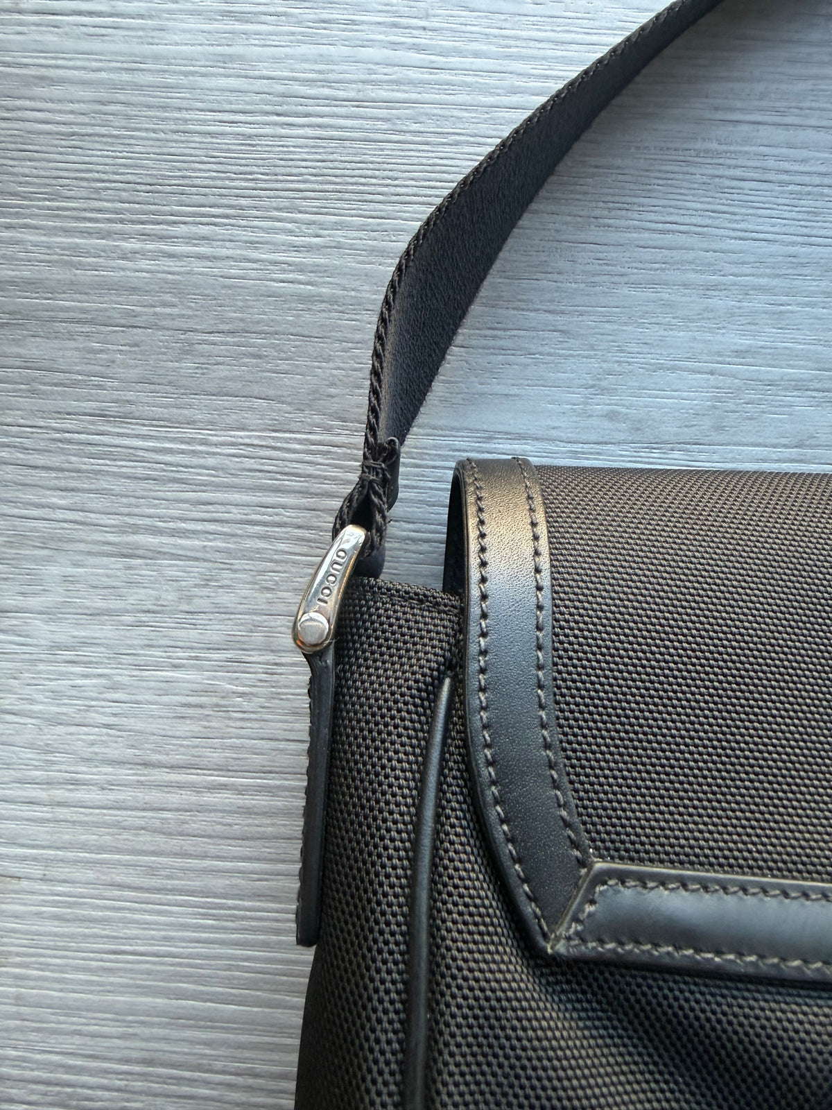 Gucci techno canvas web stripe black messenger bag
