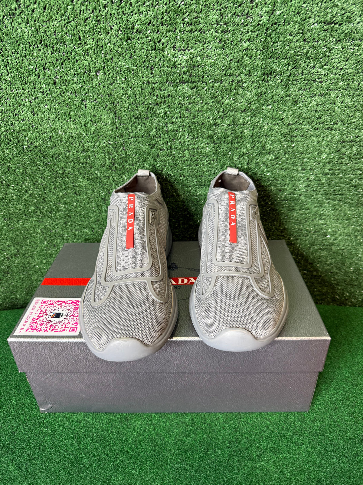 Slide on Prada cups “grey”