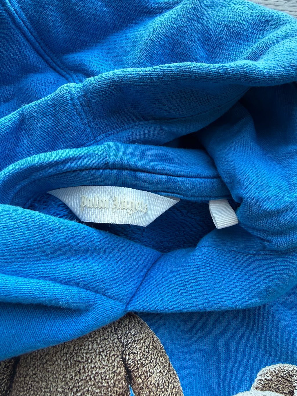 Palm angels kids blue bear/ smiley bear logo hoodie