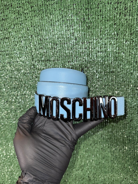 Moschino Couture Light Blue Belt Preowned No box