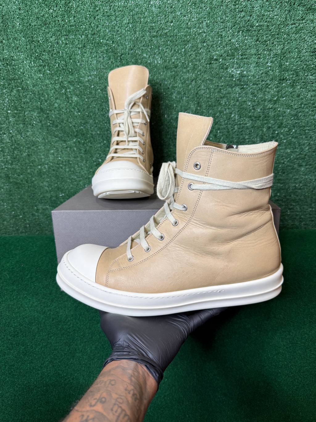 Rick OWENS Hollywood vintage high ‘parchment milk’