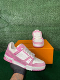 LV Trainer Sneakers Pink Denim