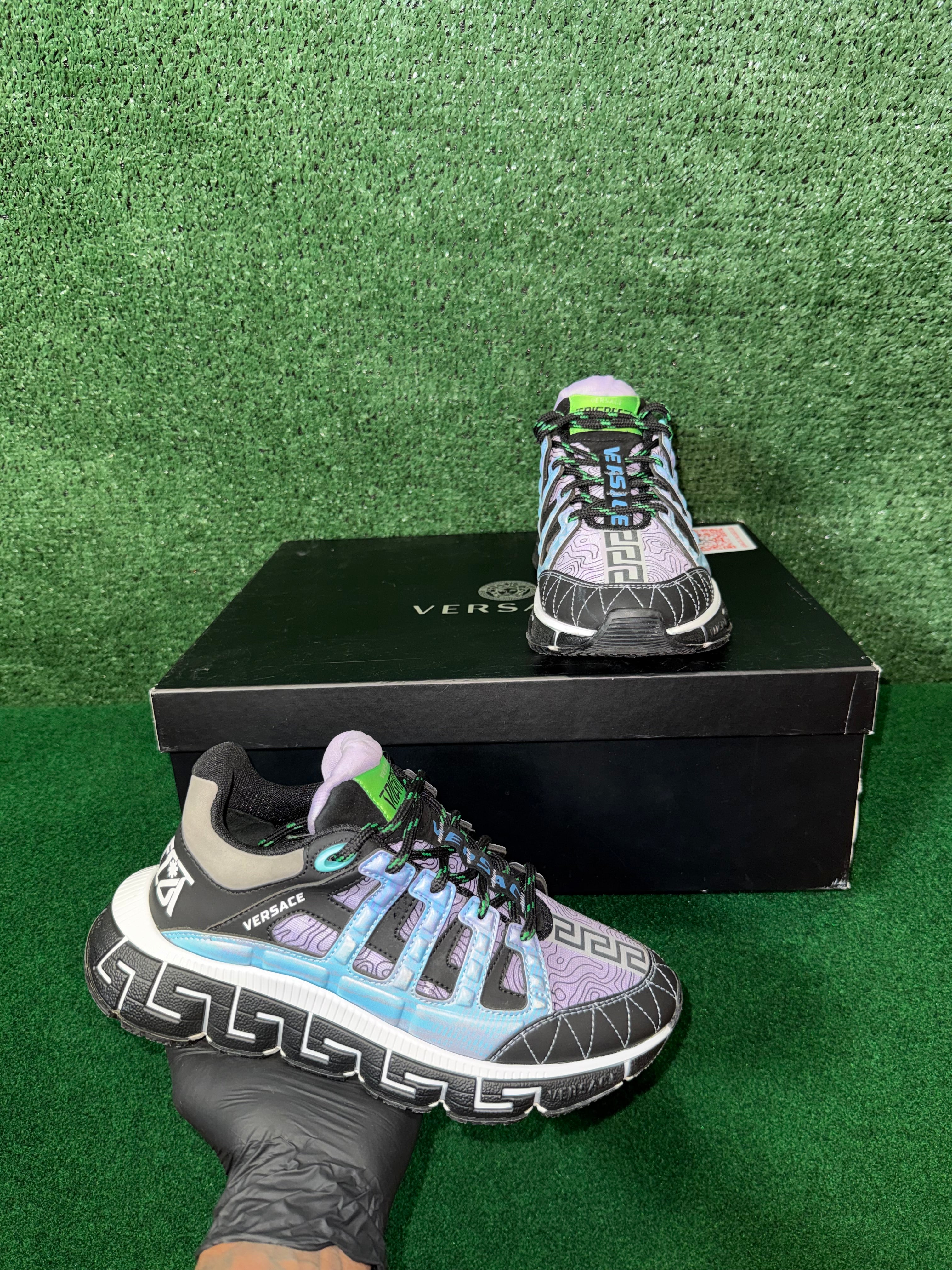 VERSACE TRIGRECA MILAN BLACK BLUE PURPLE