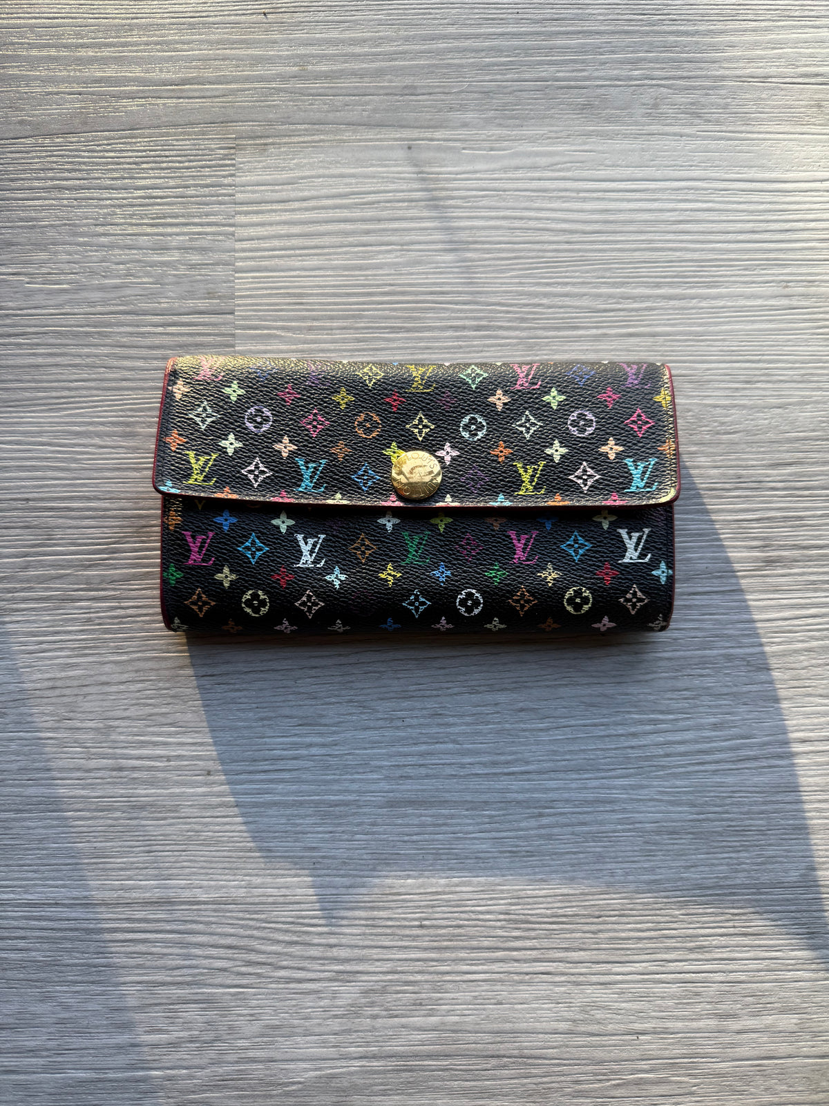 Louis Vuitton monogram multicolor Sarah long vintage wallet
