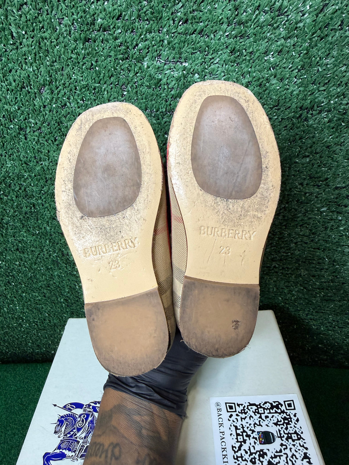 Burberry girls Seth check ballerina/mary Jane flats