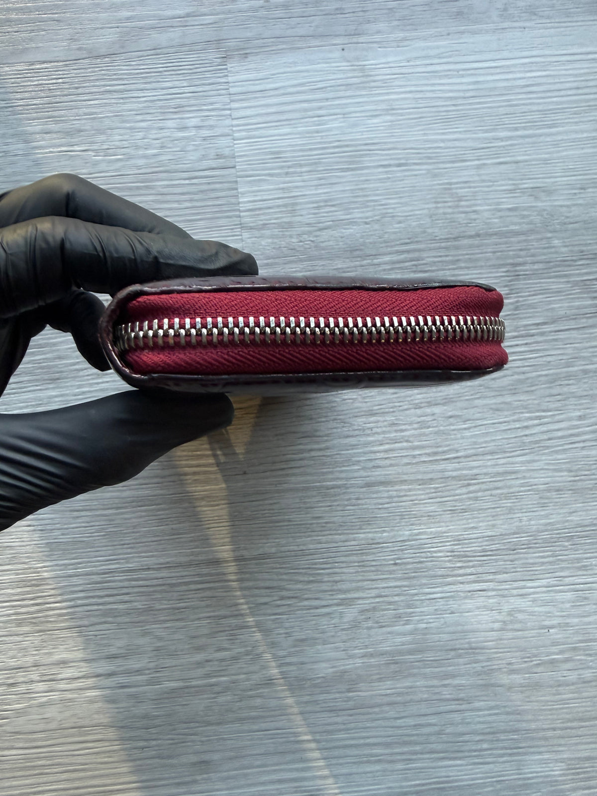 Christian Dior trotter embossed patent leather continental/ long zip wallet