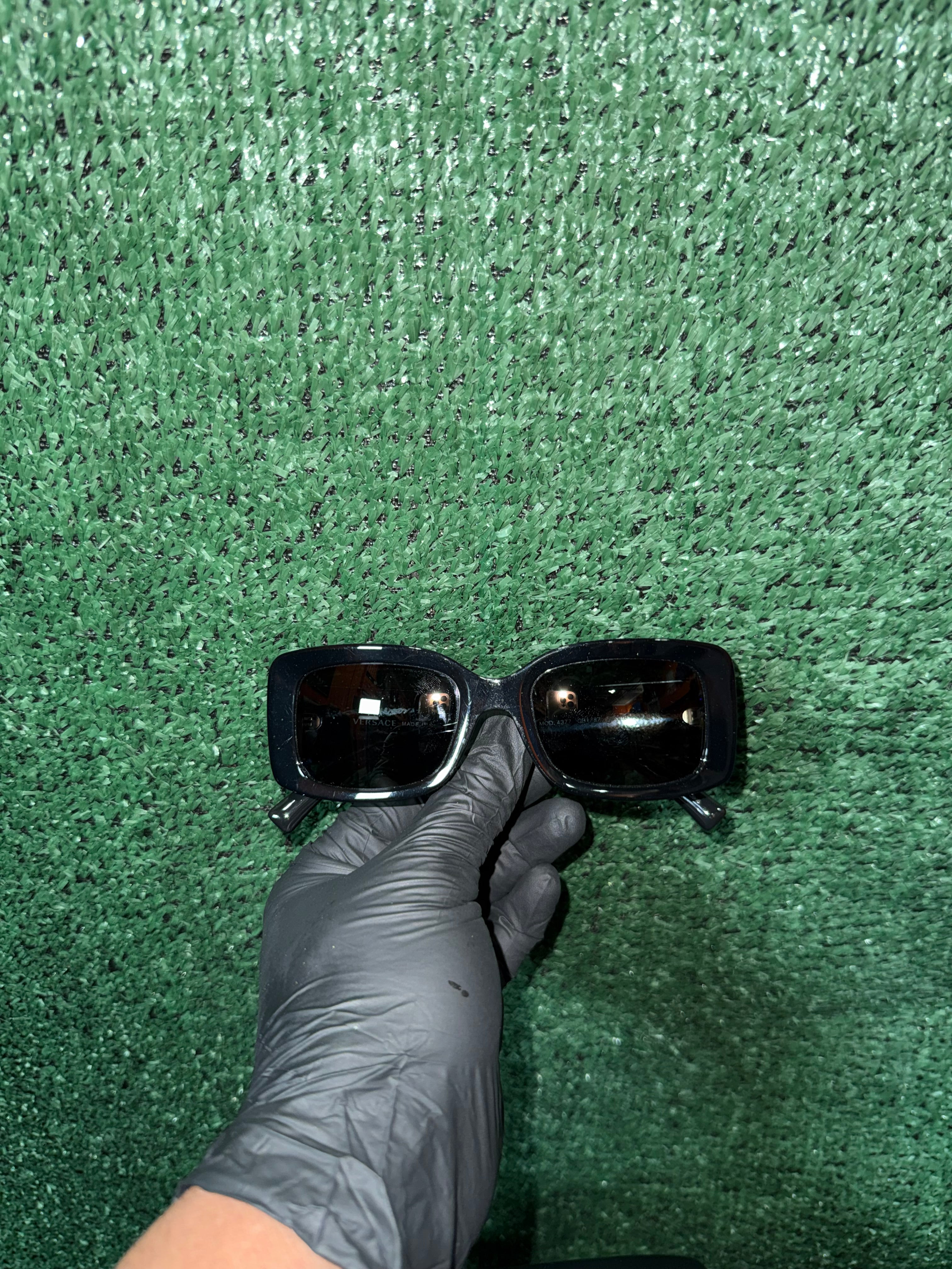 VERSACE VINTAGE LOGO RECTANGLE SUNGLASSES