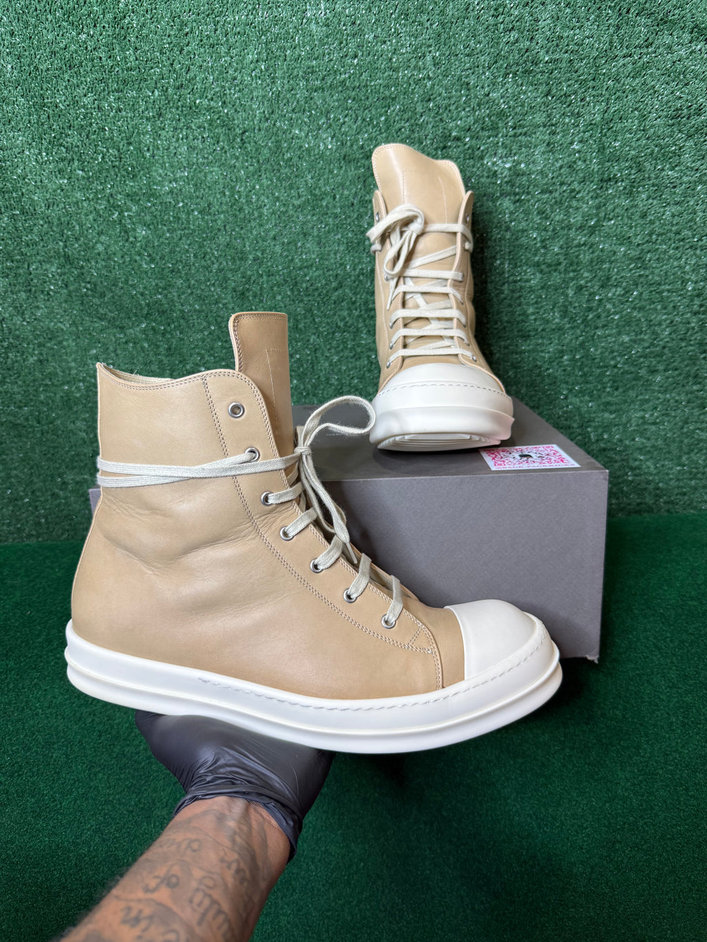 Rick OWENS Hollywood vintage high ‘parchment milk’