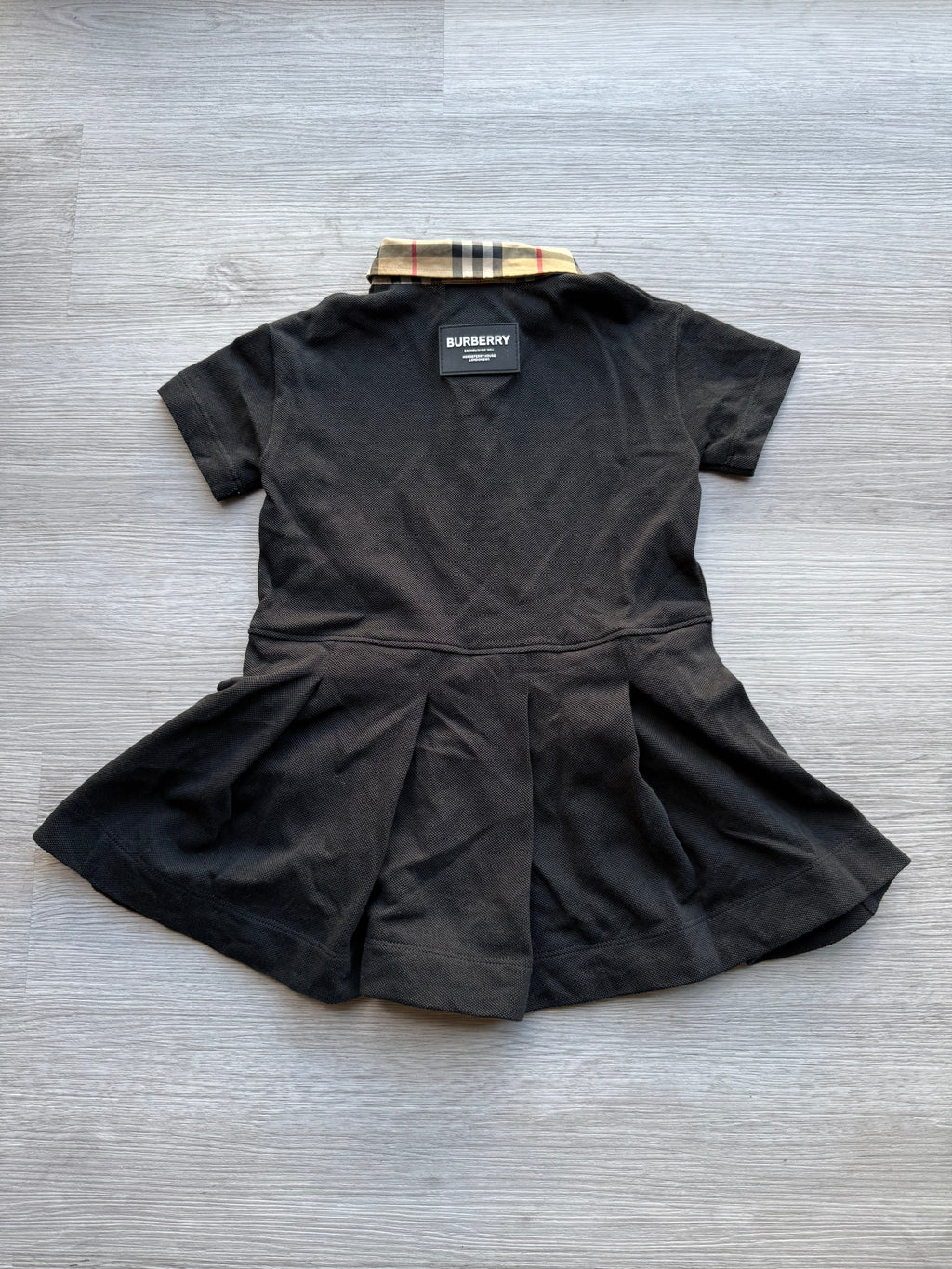 Burberry kids check collar cotton polo shirt dress