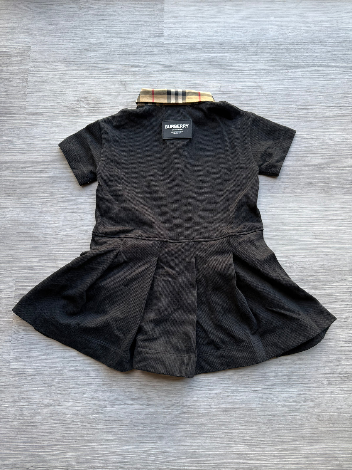 Burberry kids check collar cotton polo shirt dress