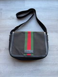 Gucci techno canvas web stripe black messenger bag