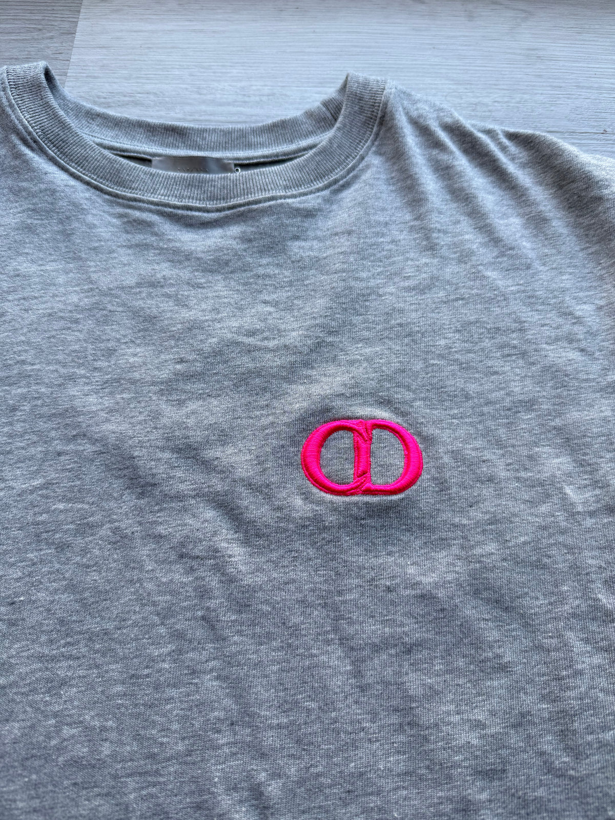 Heather grey Dior t-shirt pink cd logo