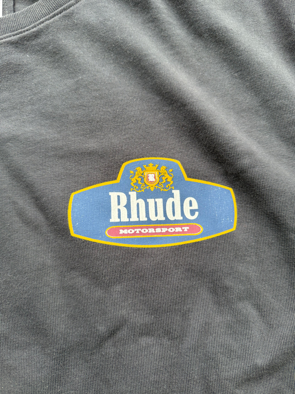 Rhude Racing Crest Tee Vintage Black/Navy’