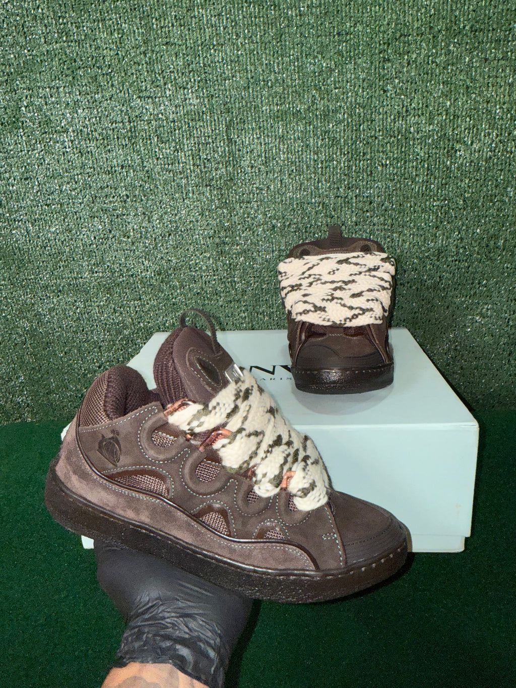 Lanvin Brown Curb Sneakers
