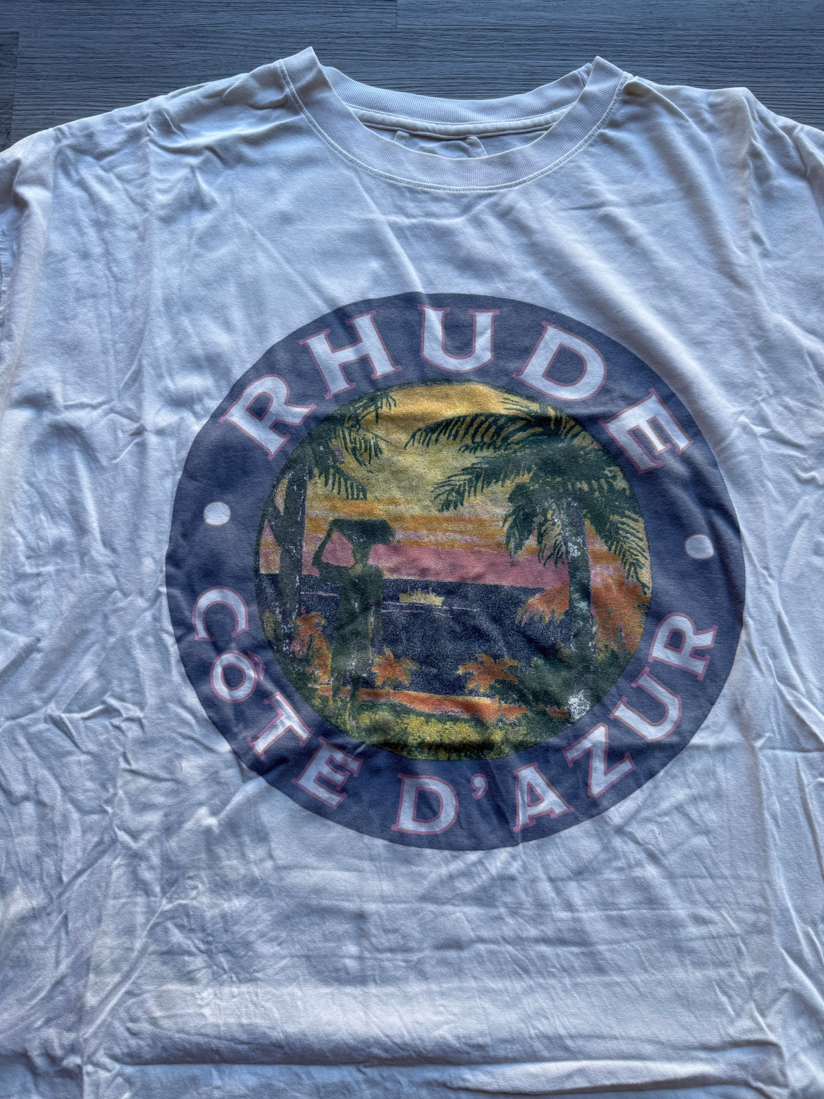 Rhude logo t-shirt in vintage white