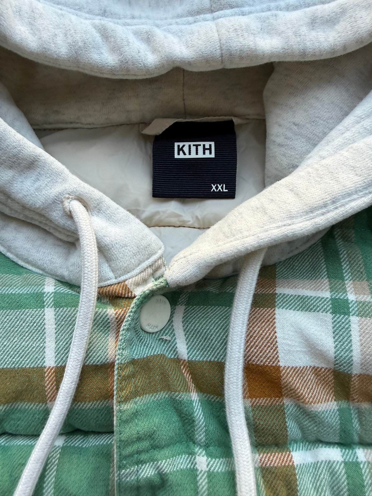 Other sterling quilted puffer coat plaid print