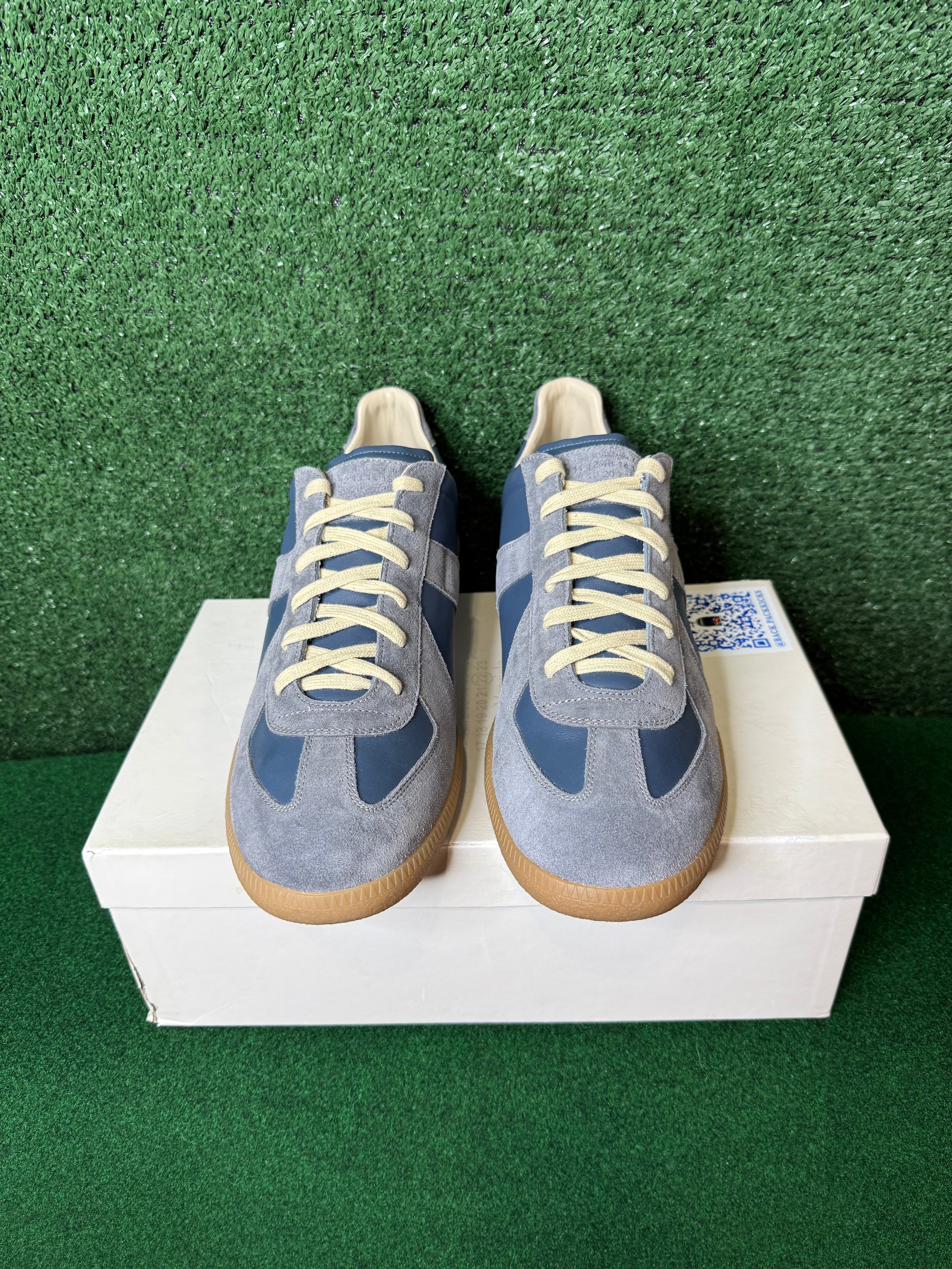 MAISON MARGIELA-REPLICA LEATHER AND SUEDE-BLUE