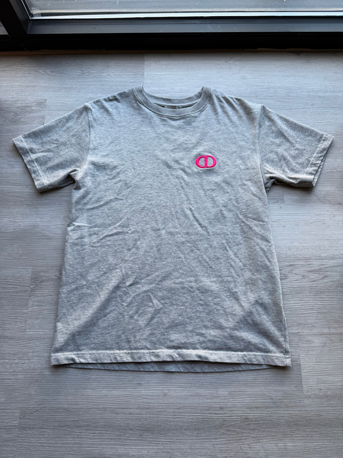 Heather grey Dior t-shirt pink cd logo