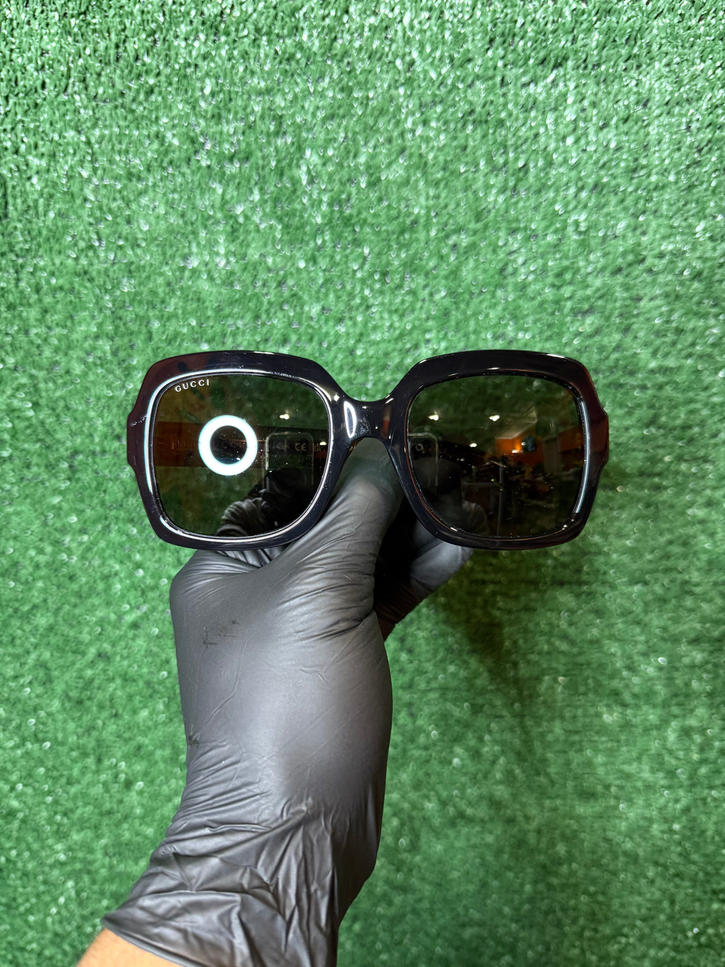 Gucci glitter gold gg embroidered sunglasses