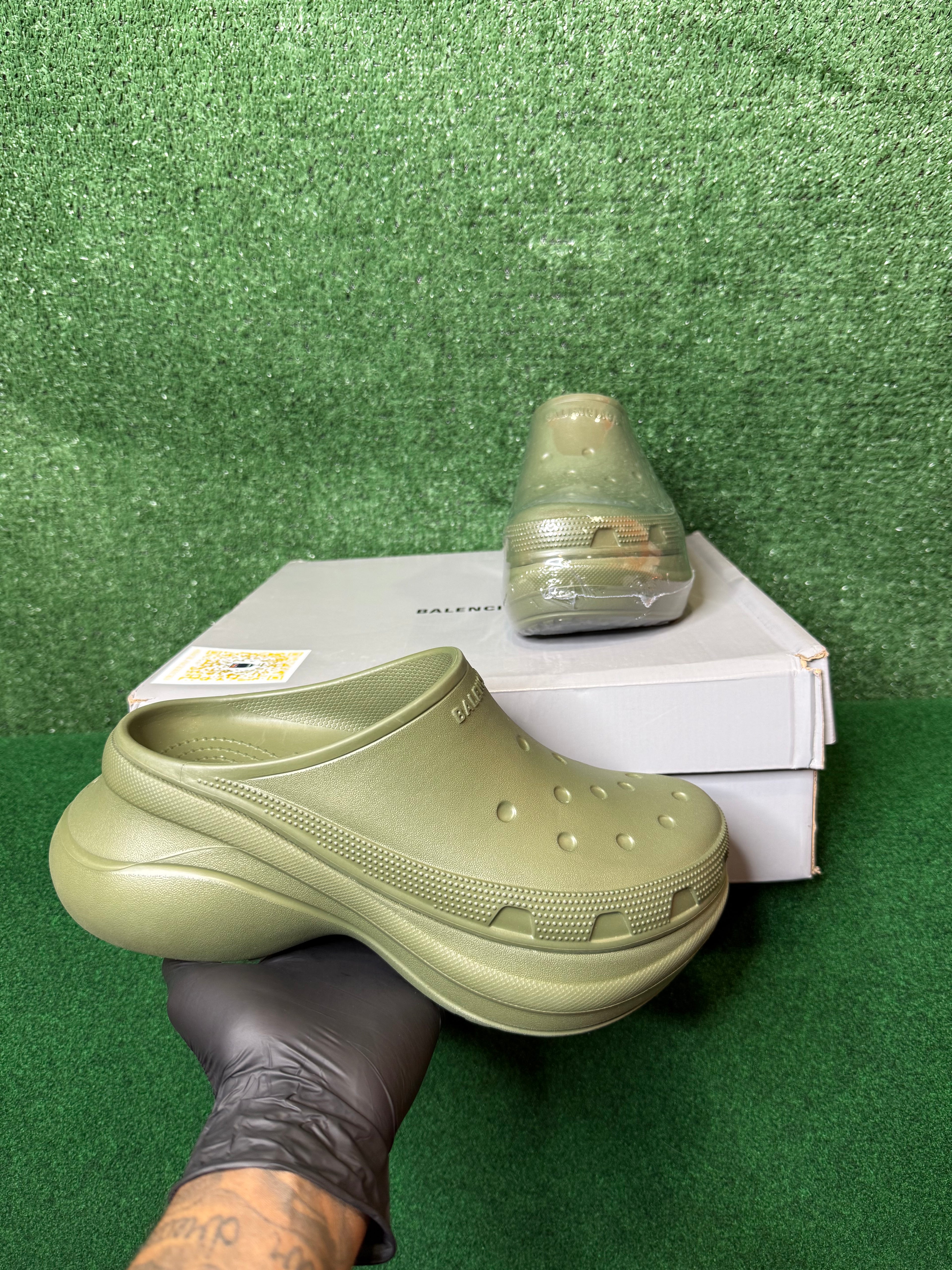 Balenciaga x Crocs Clog Mule in Khaki Green