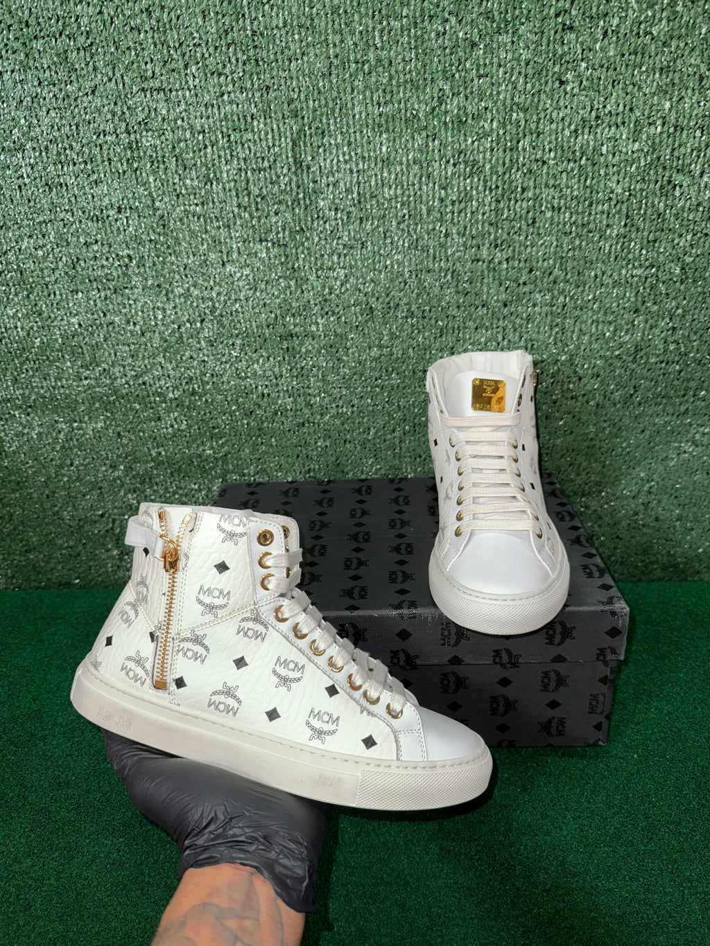 MCM Leather High Trainers
