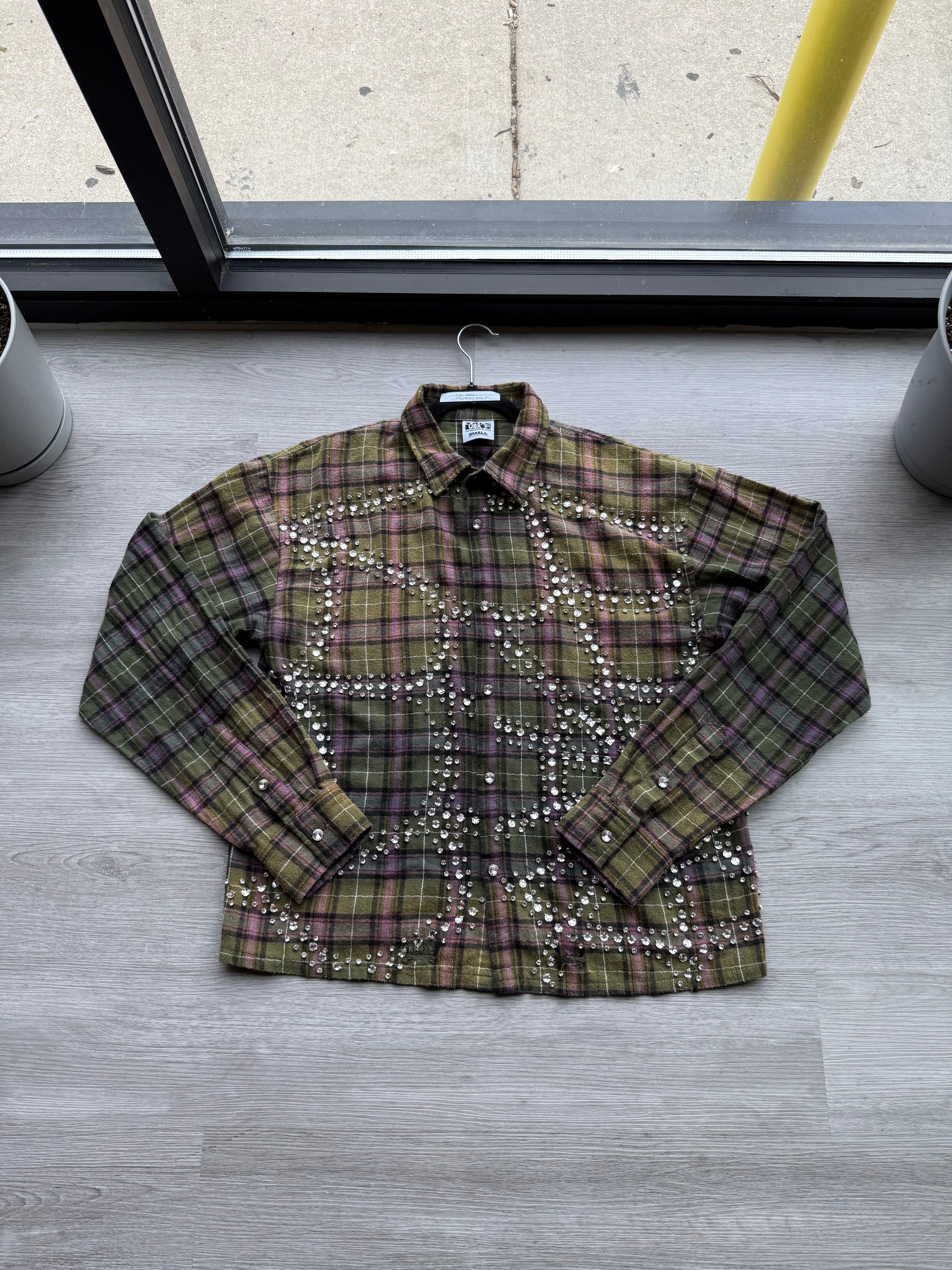 Vale Forever Green Fever Flannel ‘Dark Green/Purple’