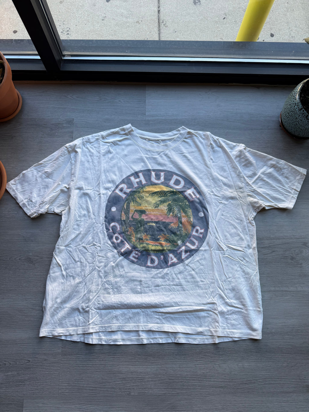 Rhude logo t-shirt in vintage white
