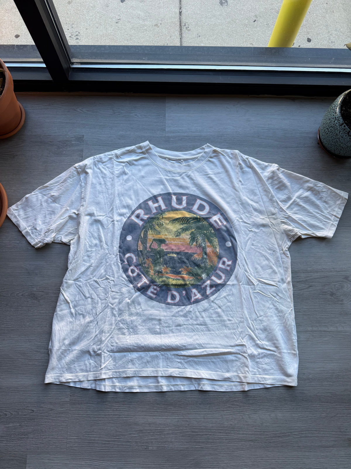 Rhude logo t-shirt in vintage white